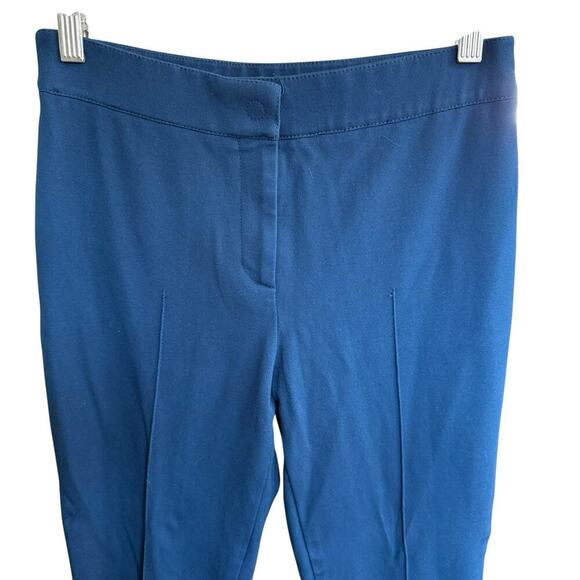 Akris Punto Pants 4 Stretch Straight Leg Trouser Career Classic Minimalist Blue - Picture 2 of 10